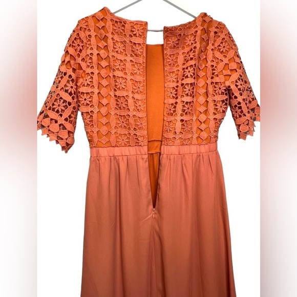 Roolee | NWT Orange Crochet Flowy Midi Dress Sz M - Picture 8 of 12